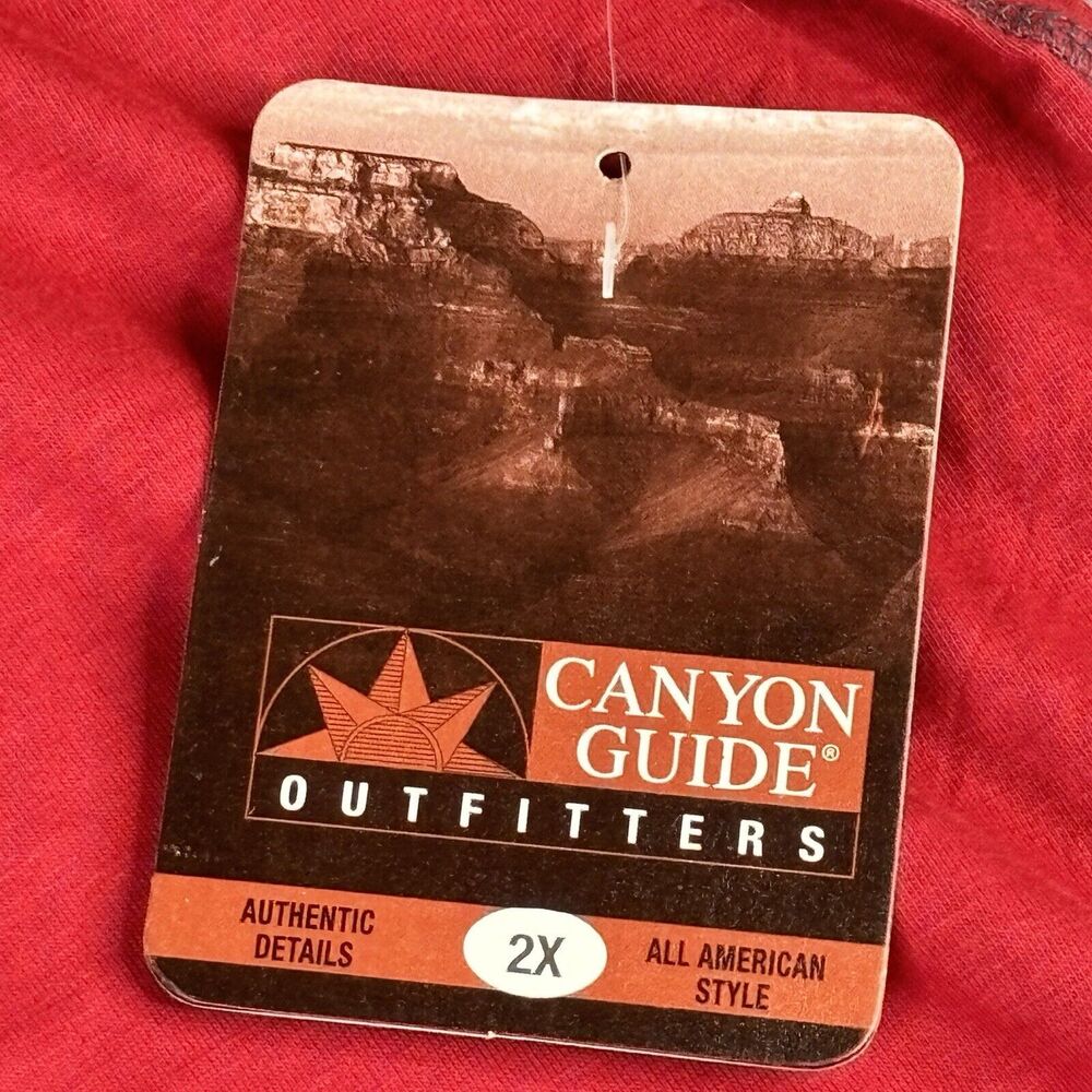 Canyon Guide‎ Outfitters Shirt Mens 2X Red Blue T-Shirt New Short Sleeve - Picture 6 of 10